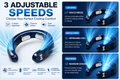 Portable neck fan with 3 adjustable speeds and powerful cooling airflow
