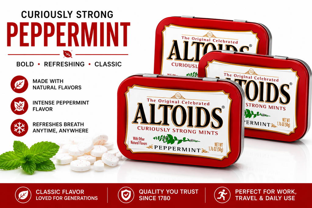 Altoids Peppermint Mints 3 Pack – 1.76 oz Tins, 225 Mints Total