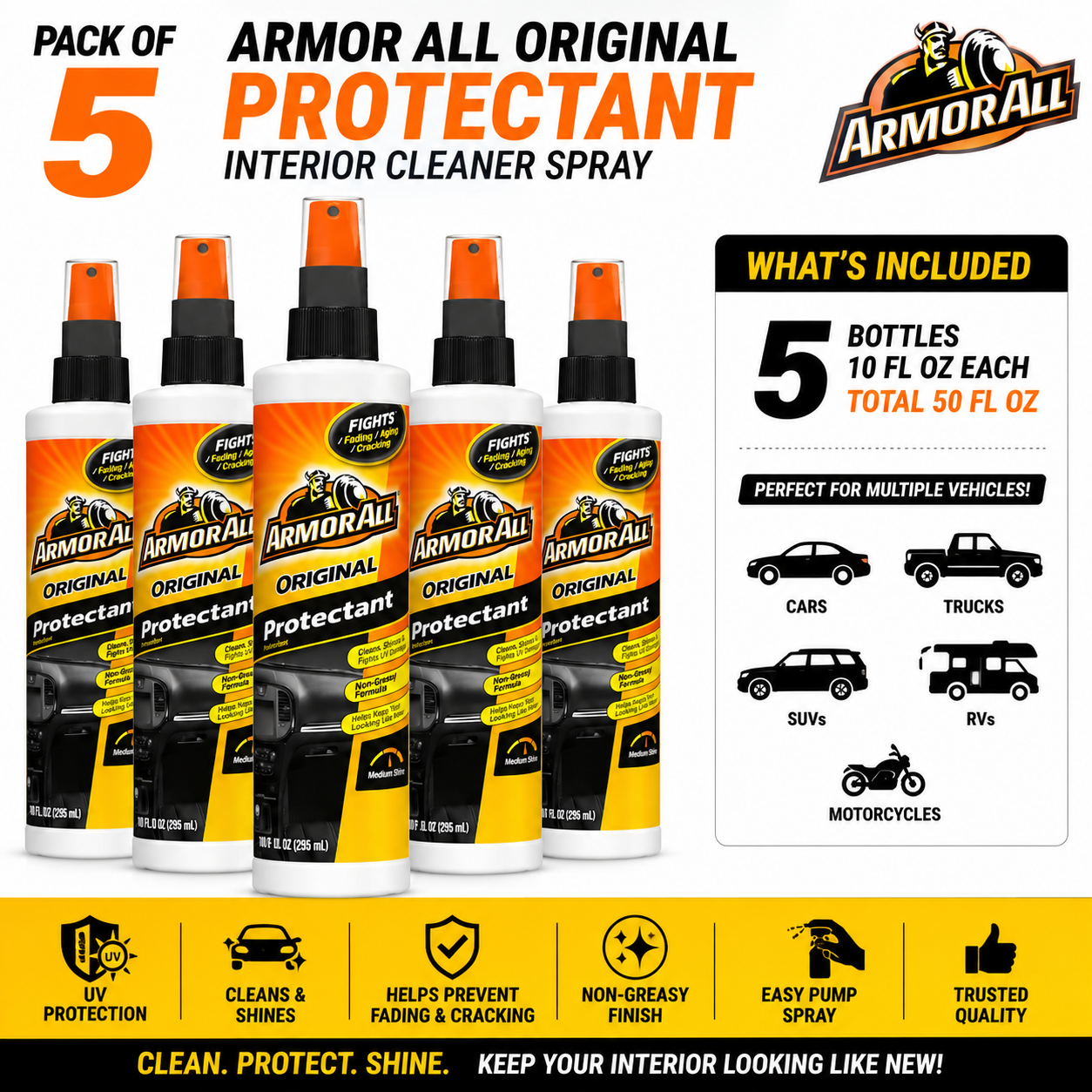 Armor All interior car cleaner and protectant 5 pack