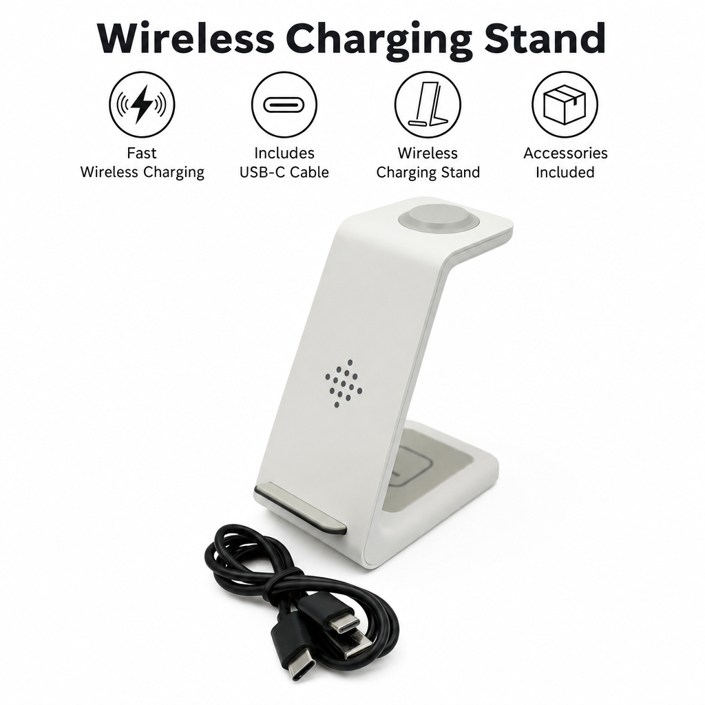 3-in-1 Wireless Charging Station for iPhone, Apple Watch & AirPods