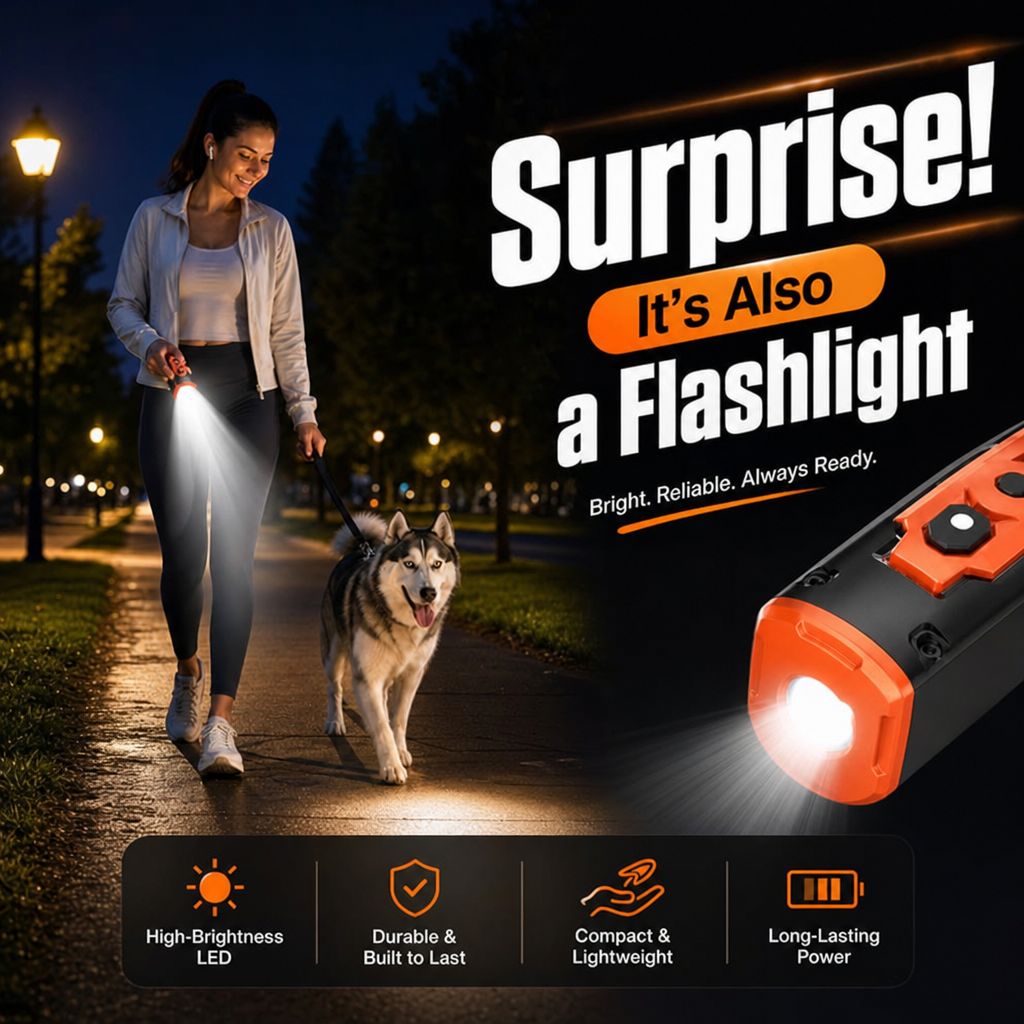 Rechargeable Ultrasonic Dog Bark Deterrent – 50FT Anti-Bark Training Device