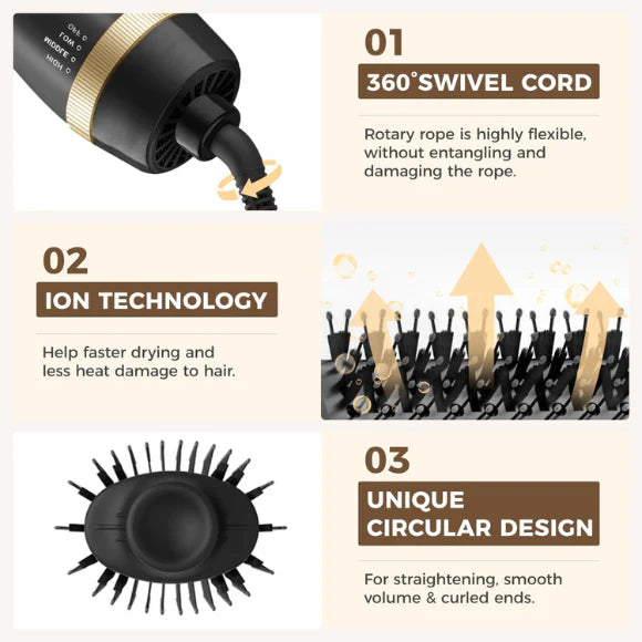 4-in-1 Hot Air Brush – Hair Dryer, Smoother & Volumizer