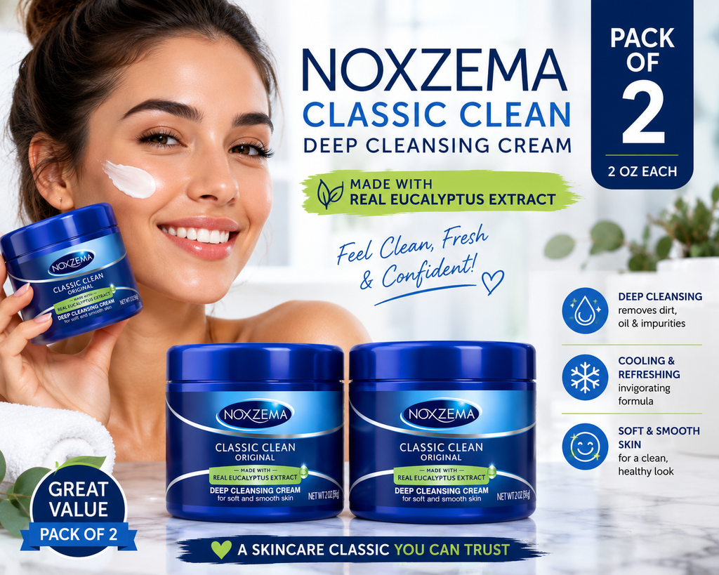 Noxzema Classic Clean Deep Cleansing Cream – 2 Pack, 2 Oz
