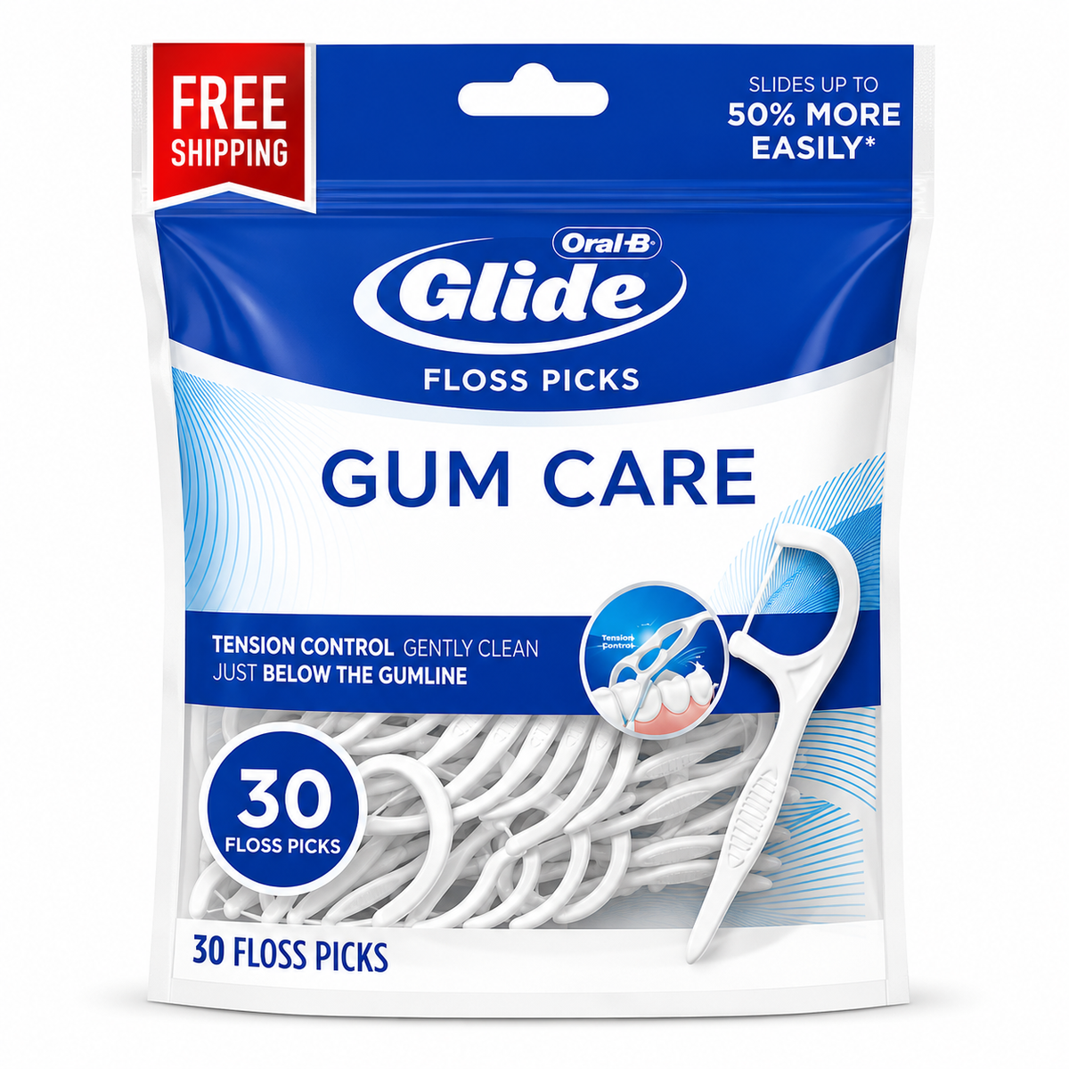 Oral-B Glide Gum Care Floss Picks studio product packaging