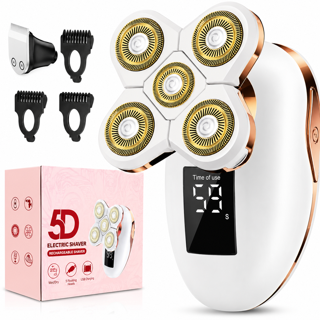 5-in-1 Electric Razor for Women – Wet/Dry 5D Hair Trimmer
