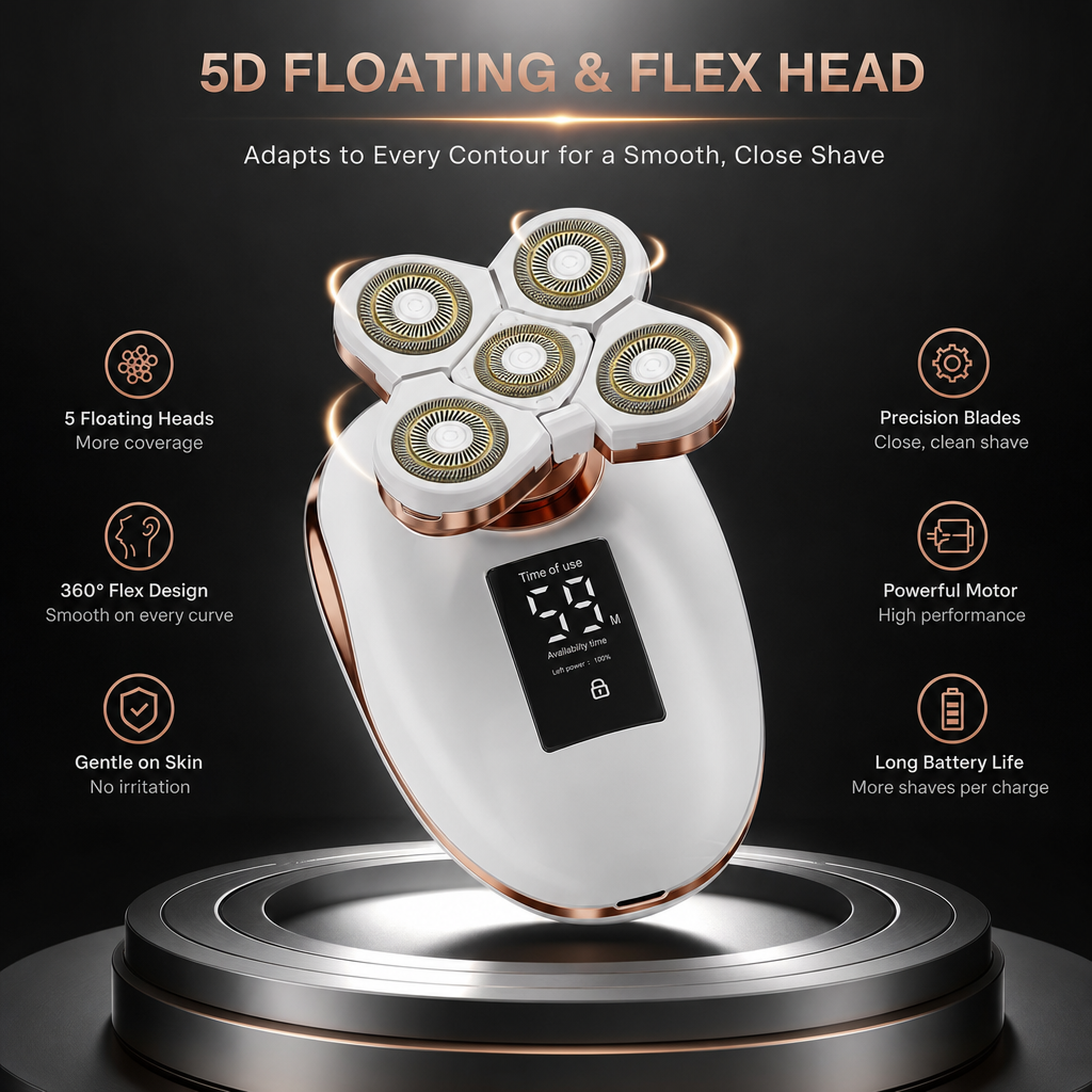 5-in-1 Electric Razor for Women – Wet/Dry 5D Hair Trimmer