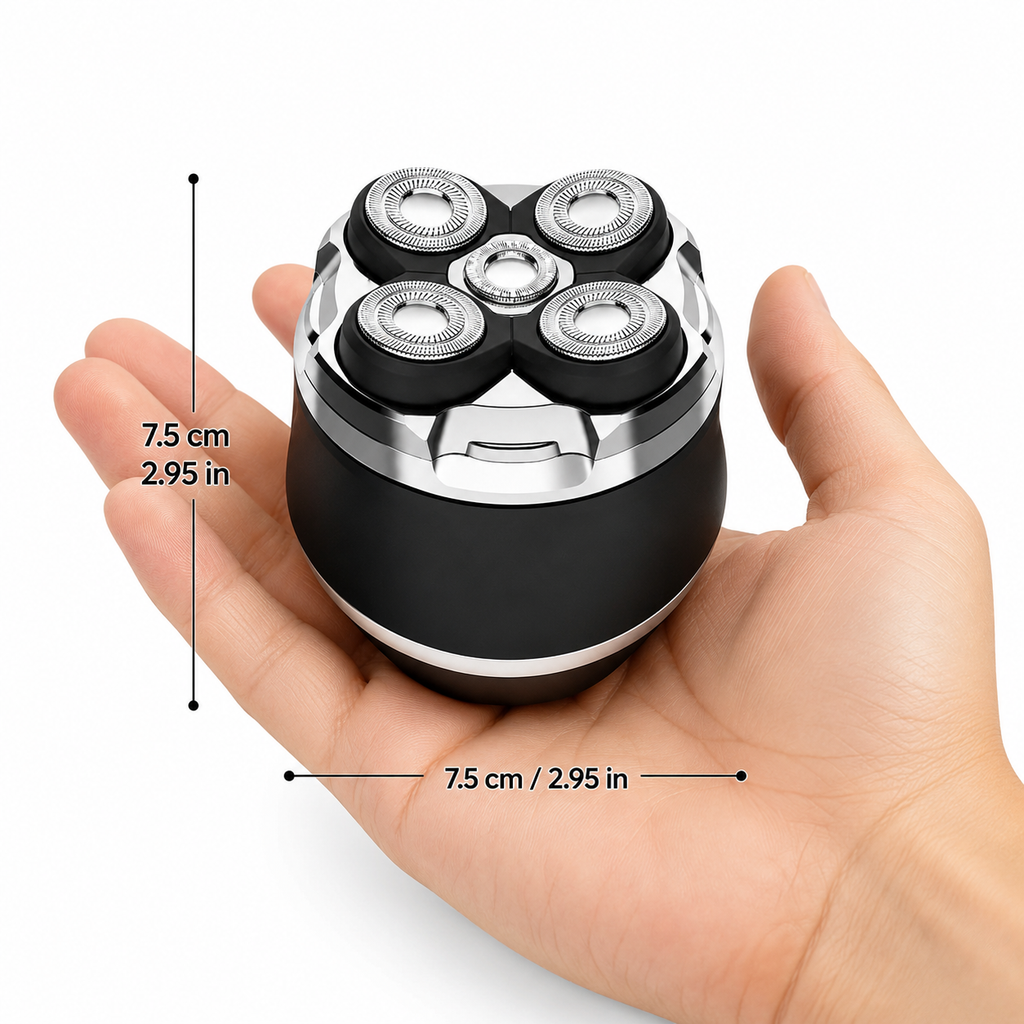 Men's Electric Head Shaver – Wet/Dry Waterproof Cordless Razor