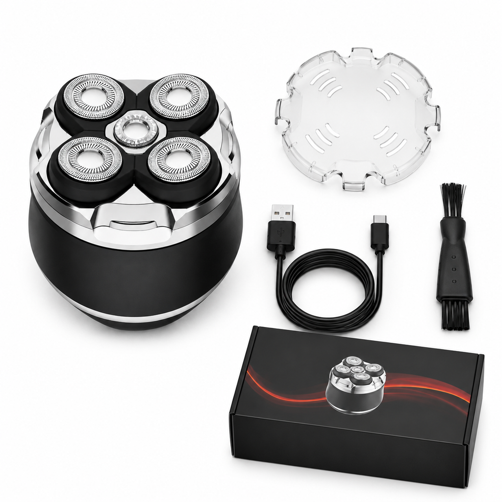 Men's Electric Head Shaver – Wet/Dry Waterproof Cordless Razor