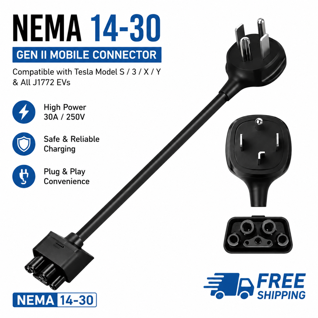 NEMA 14-30 EV charging connector