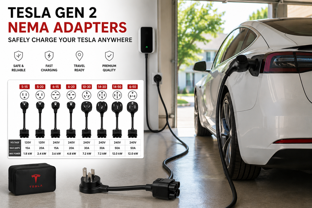 Tesla NEMA 14-30 Gen II Adapter – Mobile Connector EV Charging
