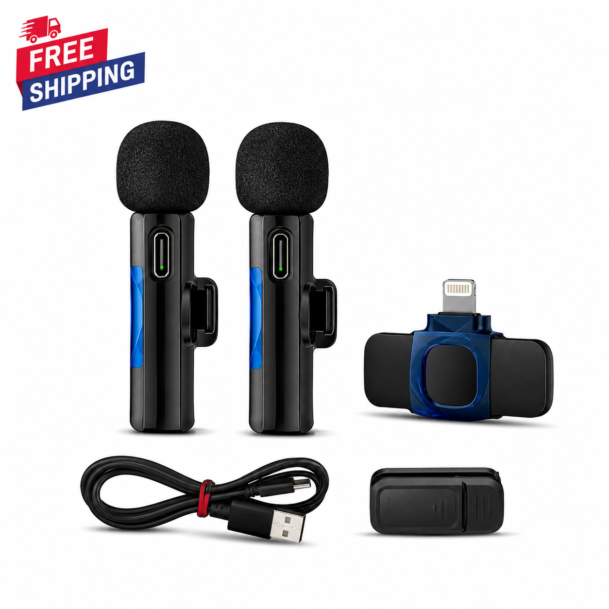 Wireless Lavalier Microphone Dual Set for iPhone and iPad